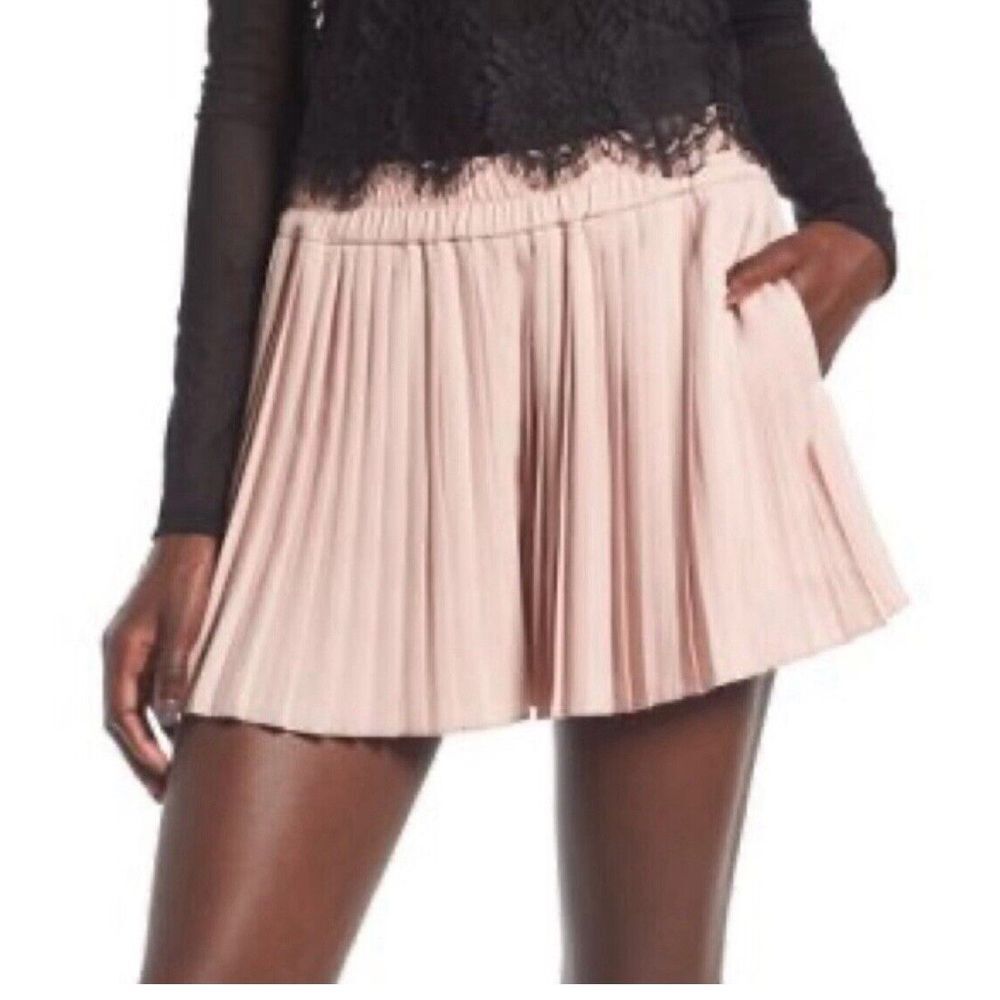 Leith Pleaded Shorts Womens size large‎ Pink Loose Fit